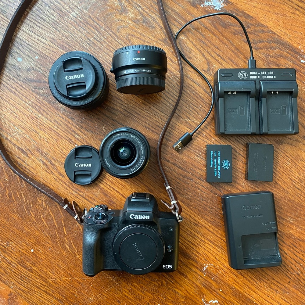 Canon eos m50 and all accessories listed
